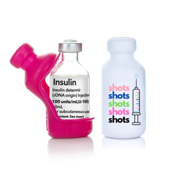Silikonhülle für Insulinfläschchen, shots pink (2er Pack)