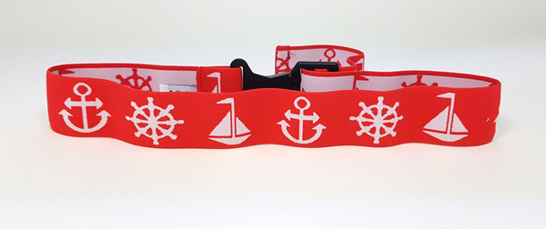 waist belt with buckle maritime, red