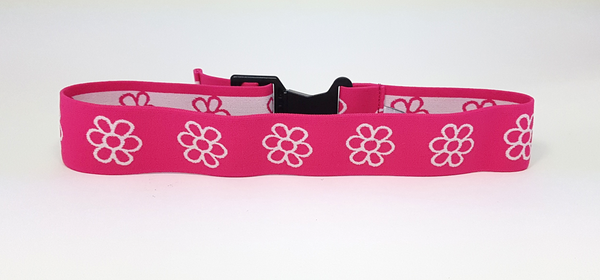 waist belt with buckle flower, dark pink