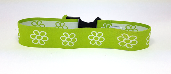 waist belt with buckle flower, lime green