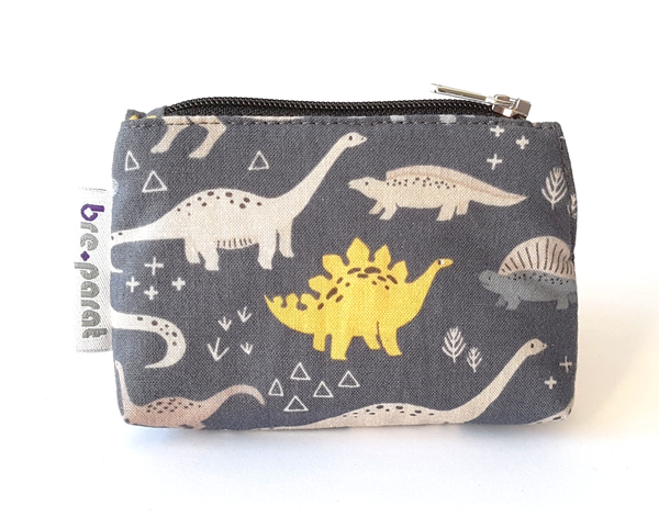 Insulin pump pouch Dinosaurs on gray
