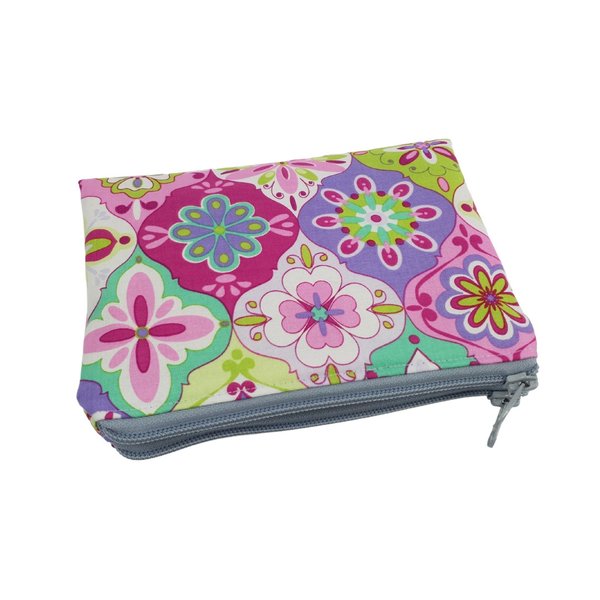 accessory pouch colorful floral pattern