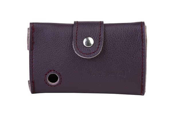 Leather case for Dexcom G6 receiver with clip, purple