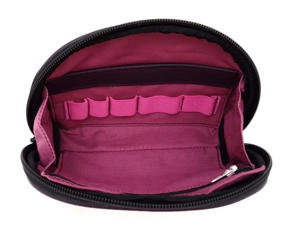 accessory pouch leather, purple