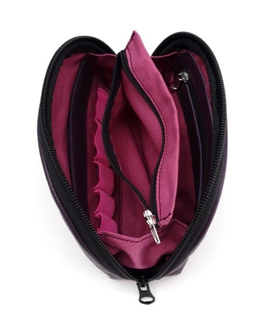 accessory pouch leather, purple