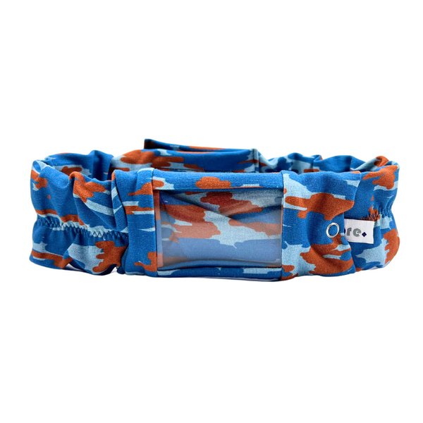 *Einzelstück* Sportband mit Sichtfenster camouflage, blau, 55-59 cm