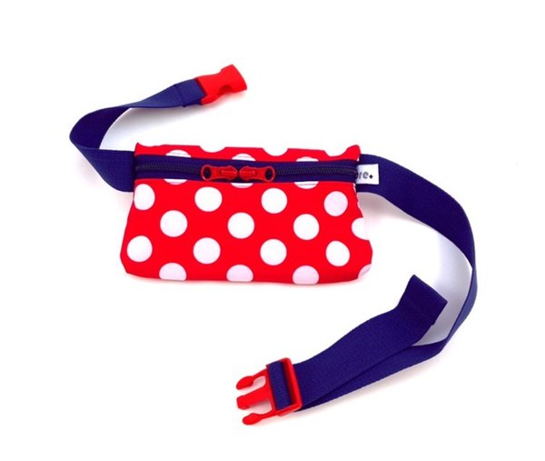 fanny bag small, dotties red