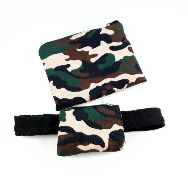 Insulin pump pouch camouflage green