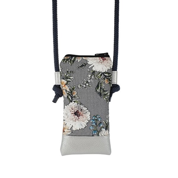 shoulder bag for dblg1-Handset, flowers silver