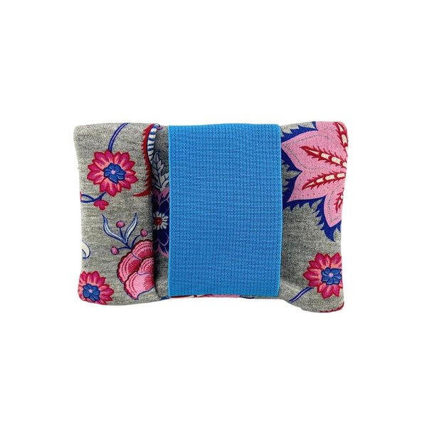 Anstecktasche für Sportband Blumen pink/ blau