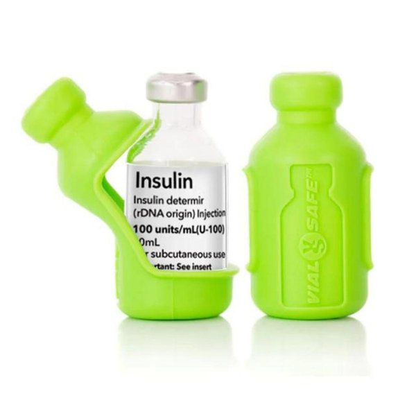 Silikonhülle für Insulinfläschchen, hellgrün (2er Pack)