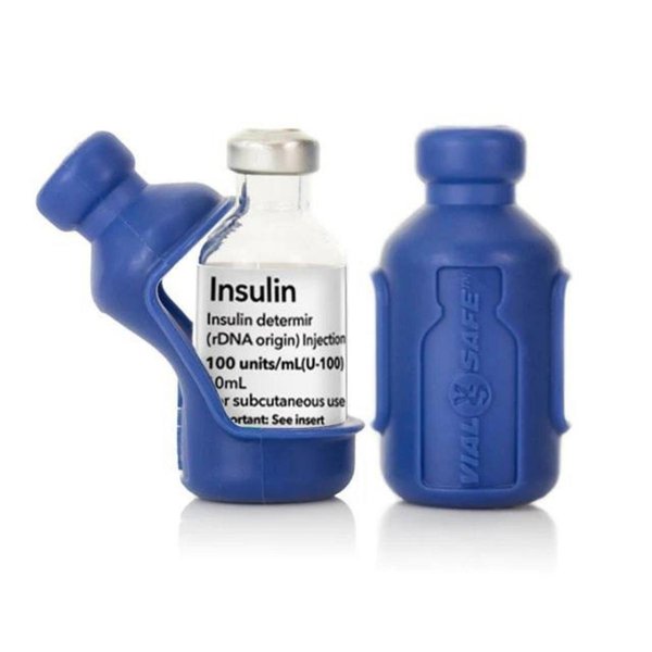 Silikonhülle für Insulinfläschchen, dunkelblau (2er Pack)