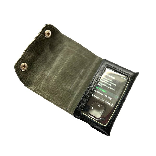Leather case for Dexcom G7 receiver, black