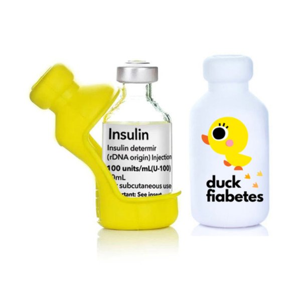 Insulin Vial Protector Case, duck diabetes (2-Pack)