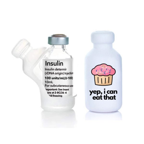 Insulin Vial Protector Case, muffin clear (2-Pack)