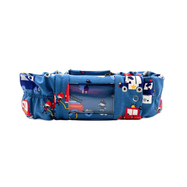 *Einzelstück* Sportband mit Sichtfenster Feuerwehr, blau, 50-54 cm